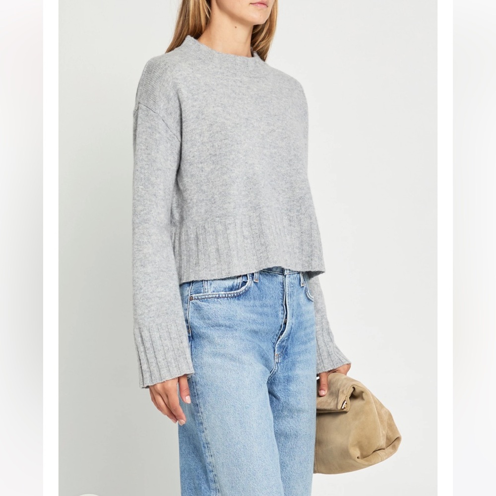 C7 NWT CAARA Perla Merino Wool Ribbed Hem Relaxed Fit Crewneck‎ Neckline Sweater - Picture 6 of 12